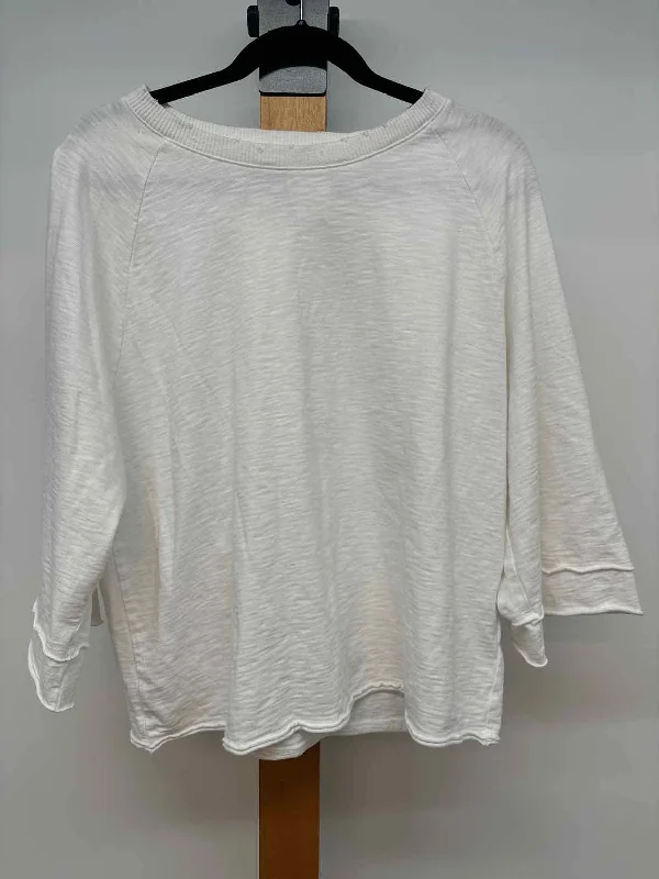 Calvin Klein Women's Size L White Solid Long Sleeve Shirt