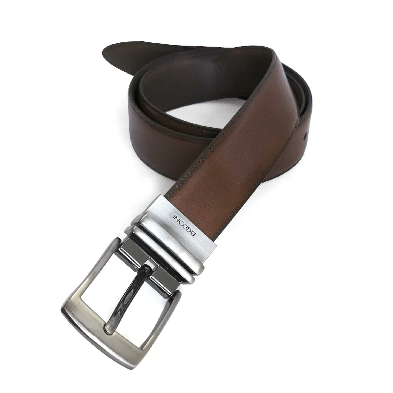 Mason Reversible Leather Belt with Metal Keepers