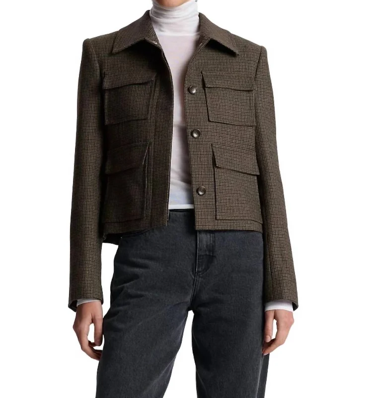 Jamie Jacket In Tan/olive