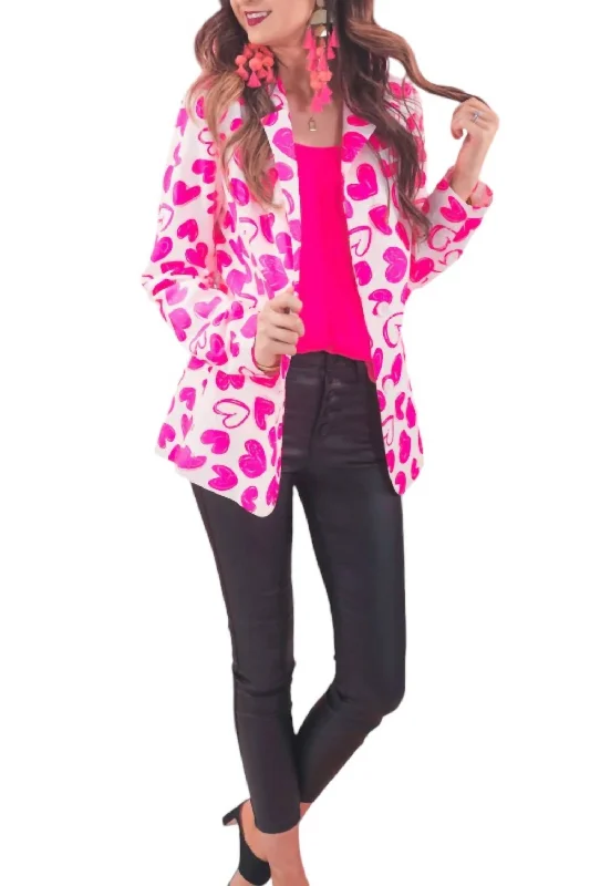 Stealing Hearts Blazer In Pink