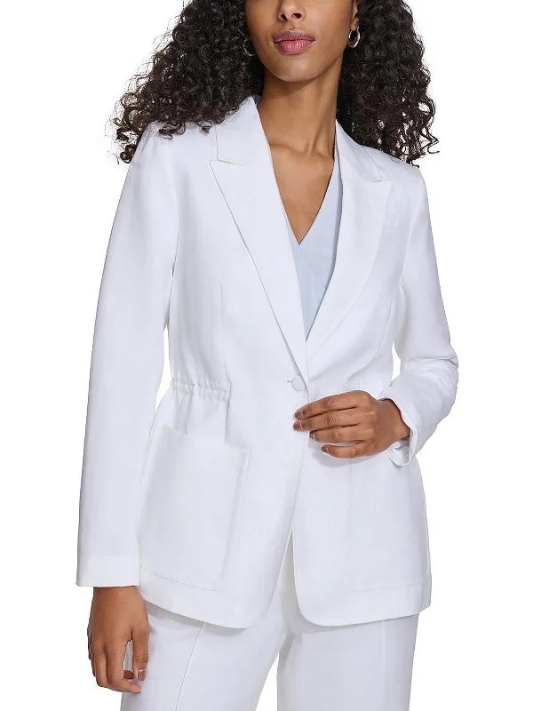 Womens Linen Suit Separate One-Button Blazer